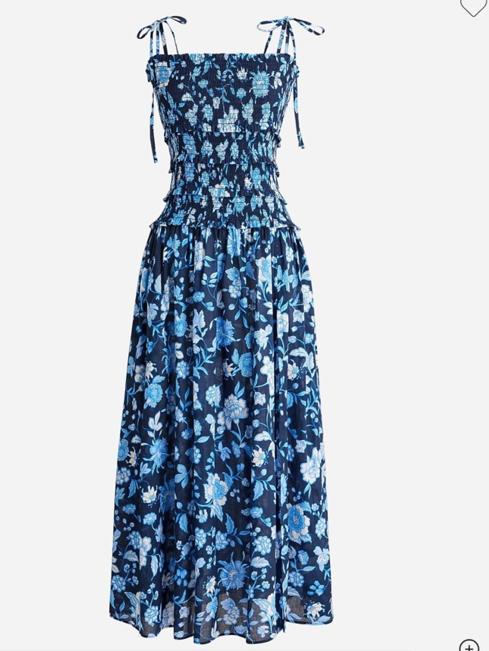 J.Crew Blue Floral Smocked Maxi Dress Size Small NWT Cottagecore Summer